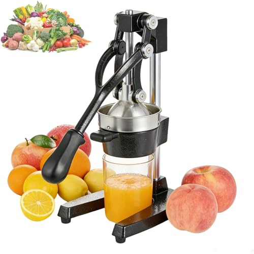 Exprimidor de cítricos, exprimidor manual de frutas resistente con embudo separable, prensa manual de hierro fundido para naranja, lima, granada, jugo de toronja
