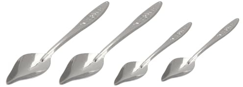 Cabilock 4 Cucharas de Acero Inoxidable para Alimentar Loros, Set Grande y Pequeño para Sopa y Leche en Polvo, Herramientas Manuales de Alimentación para Aves Pequeñas y Medianas,