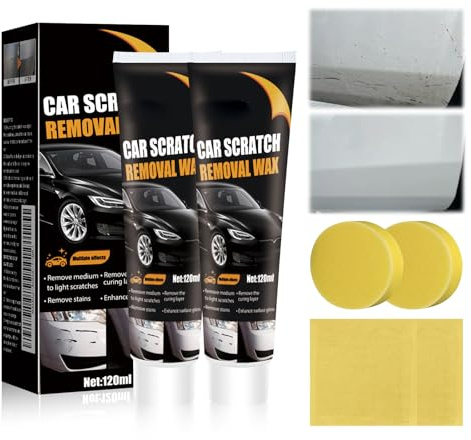 2 Pièces Efface Rayure Voiture Profonde,Car Scratch Remover, Car Scratch Repair Paste for Deep Scratches, Scratch Removal Wax for Vehicles, Scratches Car Polish for All Paint Types