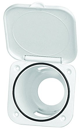 Boitier pour douchette carré avec clapet, 9,5X9,5cm, couleur blanche