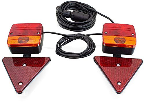 BITUXX® PKW Anhänger Rückleuchten Beleuchtungs Anhängerbeleuchtung Set 7 polig mit Magnet + Rückstrahler