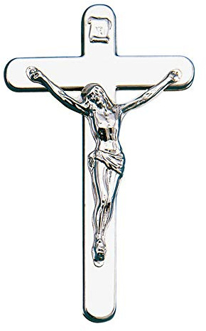 REAL VOTIVA FONDERIE D'ARTE Pequeño Crucifijo de Acero para lápidas en la Cruz [P.08.8921/15]