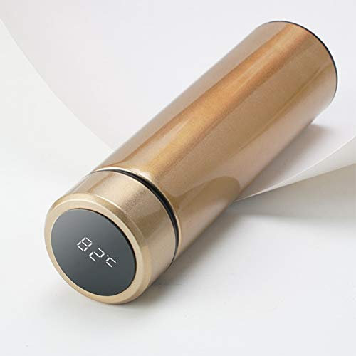 SNAWEN Tazze da Viaggio, Tazza da caffè Tazza Thermos Display Intelligente della Temperatura Isolamento Thermos Strainer Mug Tazza da tè Tazza da caffè Bottiglia Termica Fiaschetta,d'oro