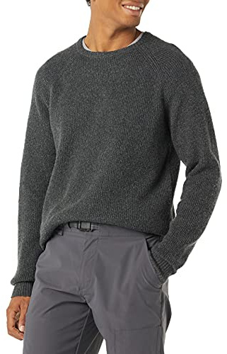 Amazon Essentials Pull Ras-du-Cou, à Manches Longues, Doux Au Toucher Homme, Charbon Chiné, L
