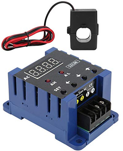 Amperímetro de CA, plástico SZC06 Amperímetro digital de CA 0.3‑50A Rango de medición Límite superior inferior Retardo de alarma Detección de relé AC110‑220V(200A)