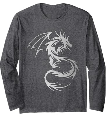 Impression artistique Dragon Tribal Firedrake chinois Manche Longue