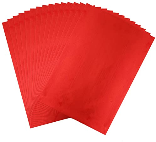 CYFUN DESIGN 50 Blatt Toner-Reaktivfolie zum Basteln, Holografische Wärmeübertragungsfolie für Scrapbooking, Stempeln, DIY-Projekte – Rot, 20,1 x 29 cm – Rechteckig