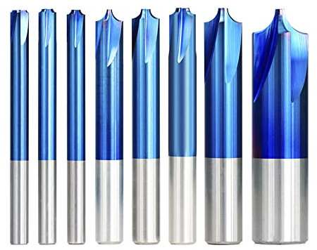 JAINGU Hartmetall-Schaftfräser 1 Stück R0.5-R5.0 Nano Blau Beschichtete Eckenrundung Schaftfräser Radius Fräser Für CNC-Maschine,R2.0xD6x50L