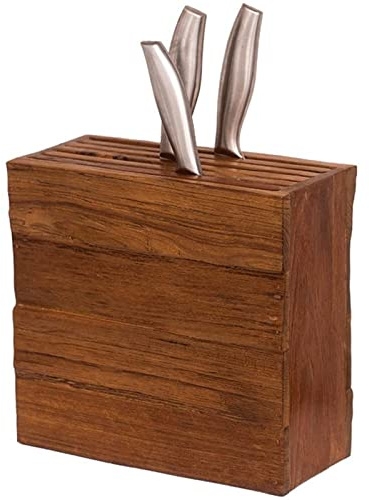 Habiba Porte-Couteau Bloc à Couteaux rétro en Bois Massif Porte-Couteaux Grande capacité Cuisine Multifonctionnel Couteau Stockage et Placement Support Couteau Support Durable