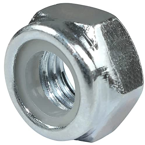 AERZETIX - C58260 - Satz mit 25 Sechskantmuttern selbstsichernd M8 - selbstsichernde muttern mit nylonring - metrisches gewinde - aus verzinktem stahl - farbe silber