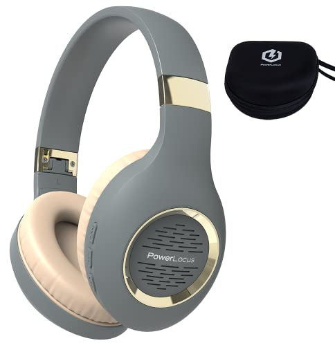 Bluetooth Headphones Over-Ear, PowerLocus Wireless Headphones, Hi-Fi Stereo Deep Bass, Soft Earmuffs Foldable Headphone with Built-in Microphone, Wireless and Wired Headset for Cell Phones,Tablets, PC