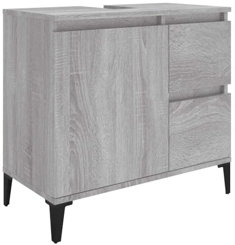 vidaXL Badschrank Grau Sonoma 65x33x60 cm Holzwerkstoff