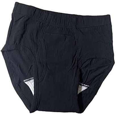 Herr i kontinens blöja Återanvändbart tvättbart blöjöverdrag for inkontinens äldre seniorer, svart L (Color : Black xxl)