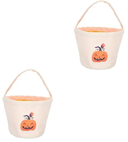 BESTonZON 2 Stück Trick Bag Xinch Tote Tragbare Gefälligkeiten Leicht Für Snacks Mit Candy-Griff-Stoff Lebensmittelaufbewahrungs-Dekorationsbehälter Wiederverwendbar Thanksgiving Liefert