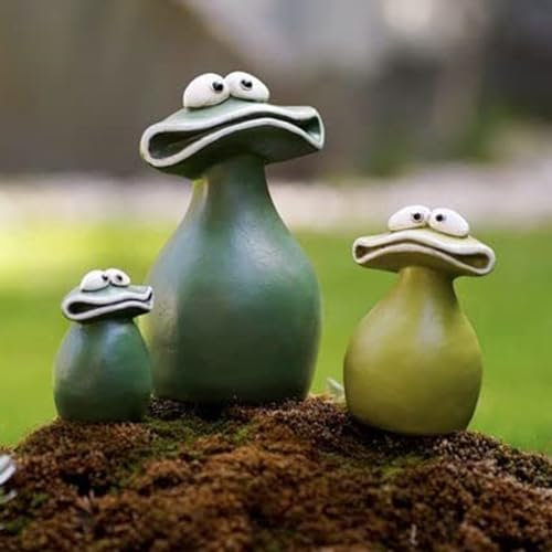 Uziqueif Frog Garden Ornaments - Outdoor Animal Statues, Weatherproof Resin Frogs for Balcony, Mini Pond, Terrace Decoration