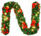 Guirlande De NoëL, Guirlande Sapin Artificiel 2.7M / 9 Pieds avec 30Led, Boules, Fleurs Et Baies Rouges, pour Porte, CheminéE, Escalier, Decoration Noel Exterieur, DéCorations De NoëL à La Maison