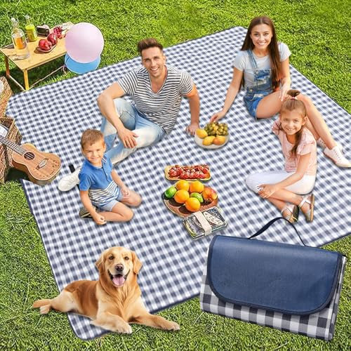DAZZTIME Couverture de Pique-Nique,Couverture de Plage 300x200cm,Tapis De Plage,Tapis Pique Nique Pliable avec Poignée,Lavable en Machine,pour Camping,Jardin,Extérieur