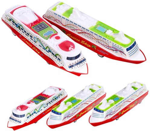 ifundom 1 Satz Schiffsmodell Boote- Für Modellschiff Spielzeugboot Zum Zurückziehen Kreuzfahrtschiff- Für Jungen Schiebespielzeug Segelflugmodell Abs 5 Stück