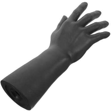 Manichino Mano Maschile Destra Nero in Vinile per Orologi e Anelli | Espositore da Tavolo Realistico, per Vetrine o Casa, Leggero e Ordinato