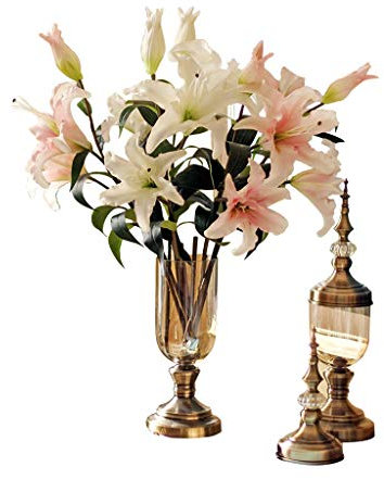PUFAHAU Künstliche Blume Im Topf, Künstliche Lilien, Fühlt Sich Echt An, Für Zuhause, Hochzeit, Party, Dekoration.