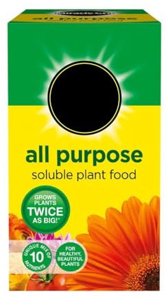 Miracle-Gro All Purpose Soluble Plant Food Fast Acting Fertiliser for Flowers, Vegetables, Shrubs & Houseplants, Indoor & Outdoor, 500g or 1.2kg Feeds Every 2 Weeks, (Pack of 1-500g)