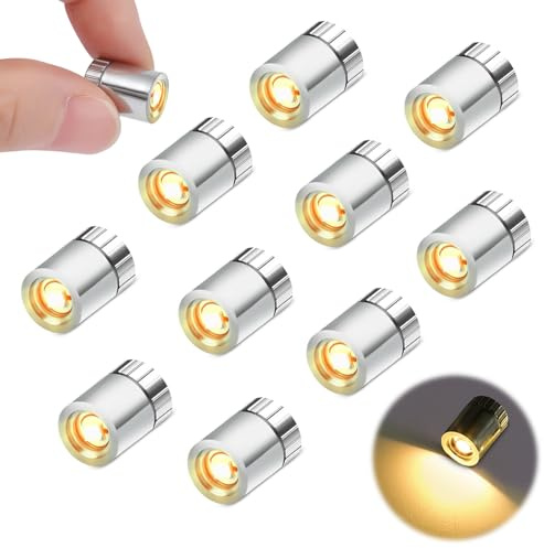 10 st mini LED-lampa, liten LED-batteri, minidockhus, miniatyr LED-lampa för festdekorationer, montrar, gör-det-själv, dockhusbelysning (varmvit)