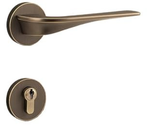 Serratura magnetica for porta interna in ottone camera da letto serratura meccanica serratura a maniglia serratura divisa(Bronze)