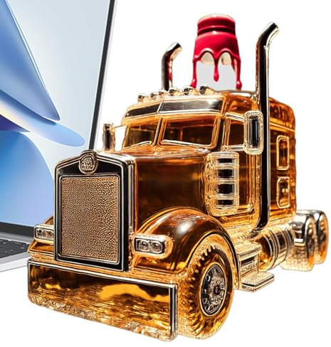 Wine Decanter | Half Truck Whiskey Bottle | 375ml Vintage Liquor Container with Stopper for Hosting Brunch Beer Parties Bar Wedding Birthday Kitchen Champagne