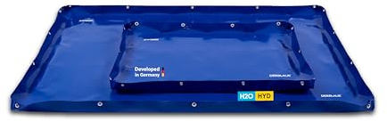 DerBlaue® Unterlegwanne – Auslaufschutz & Ablage für Werkstatt & Baustelle | robustes Material, aufstellbare Ränder dank Biegemetallstreifen, mit Aufhängeösen
