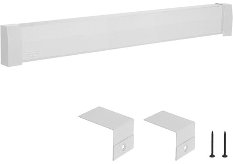 VEVOR Baseboard Heater Covers, Premium Series 1527 mm Standard Electric Heating Unit Front Cover for Home Improvement, Heavy-duty Steel, Easy Installation for Bedroom Replacing Old Cover, White