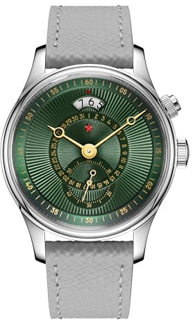 SEAKOSS RED Star Automatikuhren für Herren, 40 mm, Möwe ST1716, Uhrwerk, 5 ATM, mechanische Uhr, Druckknopf, Kalender, Saphirglas, Vintage, Herrenuhr