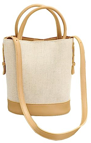Borsa a secchiello in PU di grande capacità, borsa a tracolla per le donne che amano la moda e la funzionalità borsa giapponese, Albicocca, One Size