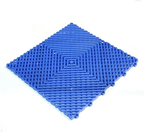Garage Floor Tiles 40x40cm – Interlocking Modular Flooring for Garage, Gym, Workshop, or Shed – Heavy Duty, Non-Slip, (8, Blue, One Size)