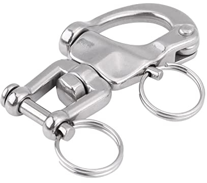TARSHYRY Snap Shackle, Swivel Hook, 316 Stainless Steel, Heavy Duty Swivel Snap Shackle with Pin for Sailboat Spinnaker Halyard (70mm)