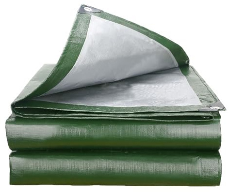 Large Tarpaulin Waterproof Heavy Duty 160 x 260 cm Heavy Duty, with Eyelets Multipurpose Tarp Easy to Wash for Multipurpose Indoor Outdoor Protection, Green