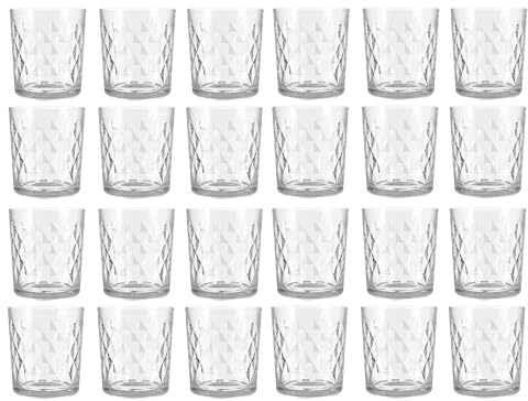 Deconation Lots De 24 Gobelets En Verres 26,5 Cl | Verres à Eau Martelés | Tous Usages