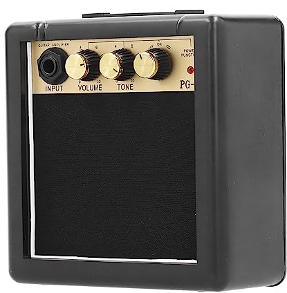 Kadimendium Amplificatore per Chitarra Mini Amplificatore per Chitarra Portatile Piccolo Altoparlante PG‑3 3W per Esercitazione 12,5 X 6 X 12,5 Cm