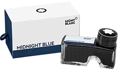 Montblanc Ink Bottle Midnight Blue 109204 – Premium-Quality Refill Ink in Blue-Black for Fountain Pens, Quills, and Calligraphy Pens – 60ml Inkwell