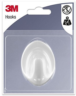 3M Gancio Adesivo Forma Ovale, Bianco, L