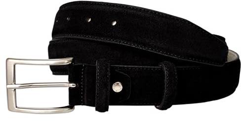 PASQUALE CUTARELLI Men’s Italian Suede Leather Belt | Genuine Italian suede leather 35mm (1.38) dress casual width. Soft matte refined finish. Timeless silver buckle. Gift boxed.
