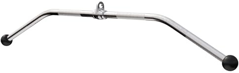 GORILLA SPORTS® Latzugstange 120 cm mit Drehgelenk und Gummiballen | Verchromter, gerändelter Kabelzuggriff mit 2,5-cm-Griffen, SZ-Form und Gummiballen für Bizeps, Trizeps und Oberkörpertraining