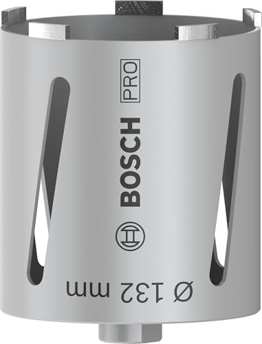 Bosch Professional Diamant-Bohrkrone trocken G 1/2 Best for Universal (Ø 132 mm) | für Kalk- und Sandsteine, Ziegelstein, Ø 132 mm, Professional Zubehör Diamantbohrer