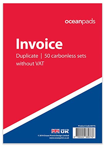 Blocco fatture, formato A5, dimensioni 148 mm x 210 mm, doppi fogli autoricalcanti, senza indicazione IVA, codice prodotto 69776 (lingua italiana non garantita)