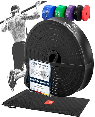 Fitnessband Pull Up Resistance Band, Klimmzughilfe + Trainings-eBook - DAS Klimmzug Widerstandsband | Home Gym Equipment: Sportband Pullup Dip Bar Klimmzugband, Calisthenics Bodybuilding Trainingsband