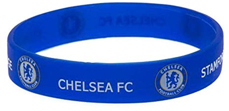 Chelsea FC offizielles FuÃŸball Silikon Armband (EinheitsgröÃŸe) (Blau/WeiÃŸ)