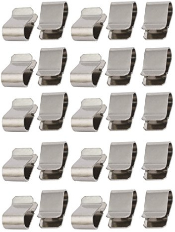 sourcing map 25Pcs Clip En U De Muelle De Acero Inoxidable Tono Plata 21,4mm X 12mm