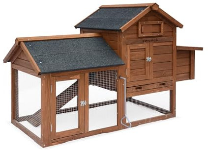 GALINETTE Holz-Hühnerstall, 3 Hühner, Hühnerkäfig mit Gehege