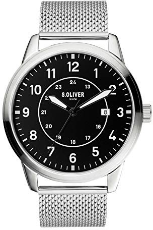 s.Oliver Damen-Armbanduhr… (Silber-Schwarz)