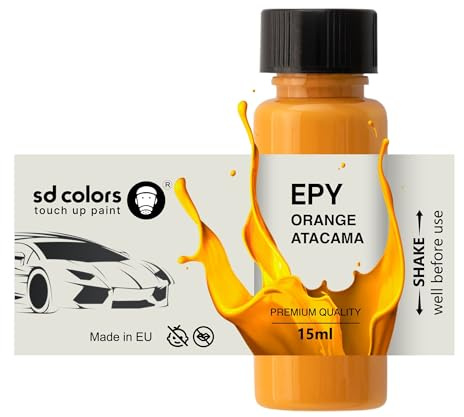 SD COLORS ARANCIONE ATACAMA EPY Nuovo ritocco di vernice 15 ML di riparazione graffio chip pennello colore codice EPY ARANCIONE ATACAMA (solo vernice)