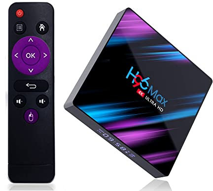 H96 Max Android 10.0 TV Box 2GB RAM 16GB ROM,Box Android TV RK3318 Quad-Core 64bit Cortex-A53 CPU 2.4GHz/ 5GHz WiFi 100M LAN Enternet 4K UHD Bluetooth 4.0
